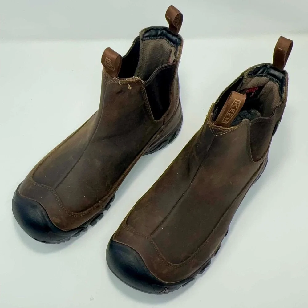 KEEN Anchorage III Waterproof Chelsea Boots Men's 7 Brown Leather Insulated Hike
